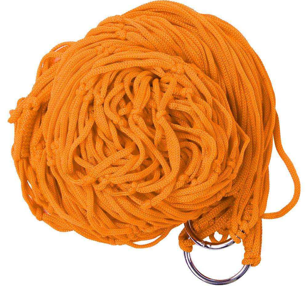 Comfortable Double Swing Hanging Bed Nylon Mesh Hammock for Outdoor Camping(orange)