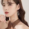 925 Sterling Silver Twisted Water Drop Earrings: European & American Style, Trendy, Versatile, High-End Accessories for Women.