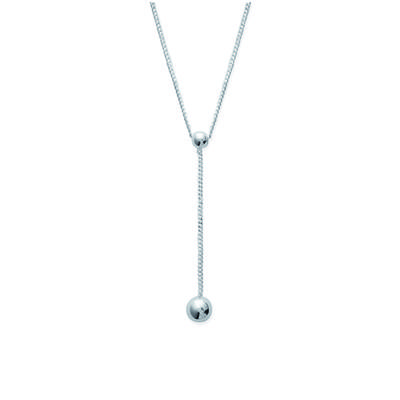 [M7269] - Silver 'Marbles' Silver Necklace - 6 Mm