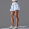 New Solid Color Double-layer Pocket Tennis Skirt Sexy Tight Fitting High Elasticity Sports Running Fitness Yoga Shorts For Women