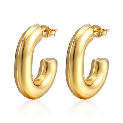 French Premium Irregular Stainless Steel Hollow Earrings Women's Light Luxury Trend Titanium Steel Geometric Earrings