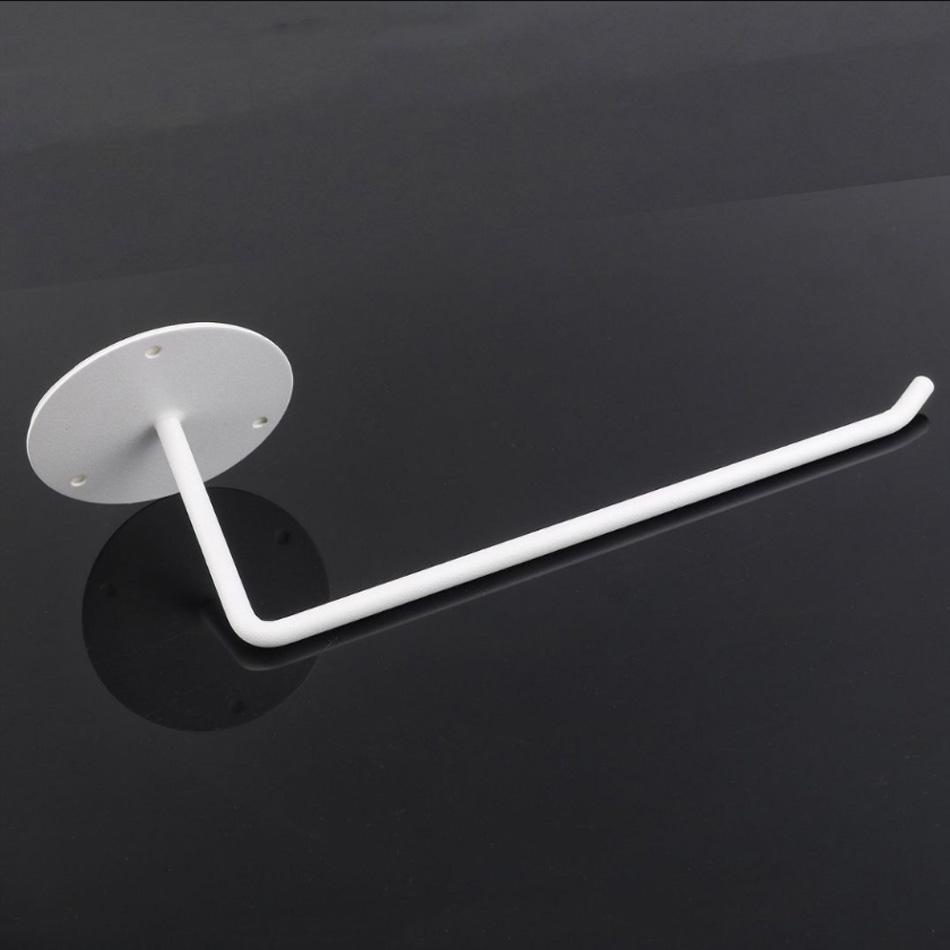 Kitchen Paper Holder White Brushed Black Stainless Steel Adhesive Wall Mounted Toilet Paper Towel Roll Holder Tissue Hanger Rack