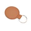 Vintage PU Leather Round Keychain Pendant - Stylish Car and Bag Accessory