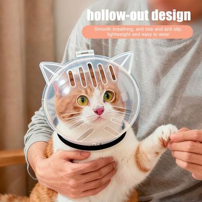 Cat Bubble Muzzle Transparent Breathable Kitten Hood Bite Prevention Pet Helmet for Cats
