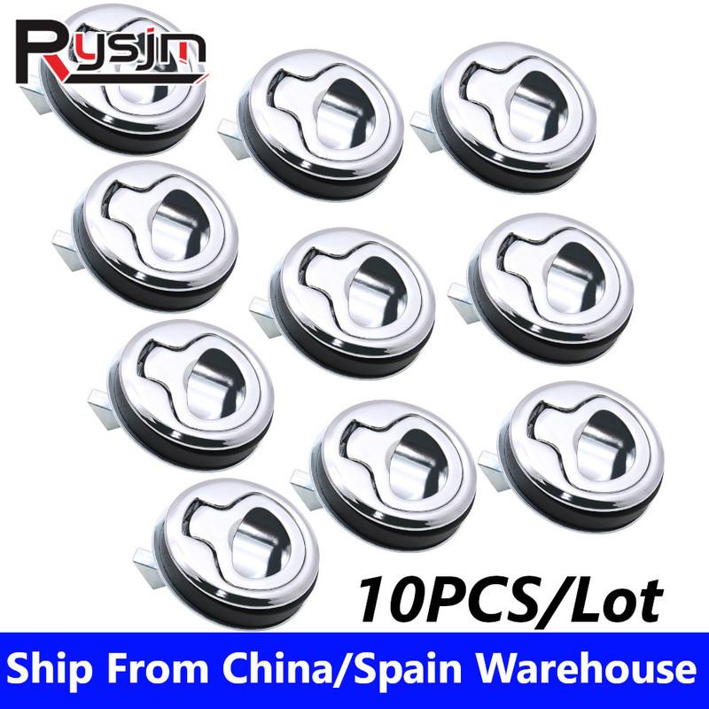 

10PCS/Lot Round Flush Pull Slam Latch for RV Marine Boat Deck Hatches Lift Pull Handle Without Key Marine Deck Locking Locker