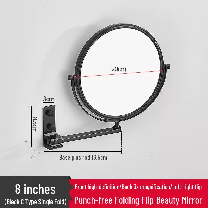 Wall-Mounted Rotating Double-Sided Vanity Mirror with Magnification