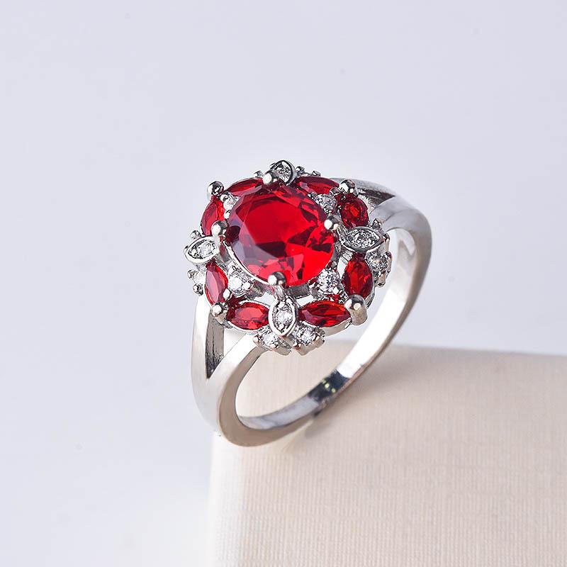 

Elegant Light Blue Gemstone Rings for Women Silver Plated Party Jewelry Fashion Accessories no. 6