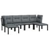 VidaXL Salon de Jardin 6 pcs, Ensemble de Meubles de Terrasse, Mobilier d'Extérieur, Chaise de Patio, Moderne, Noir et Gris 3187762