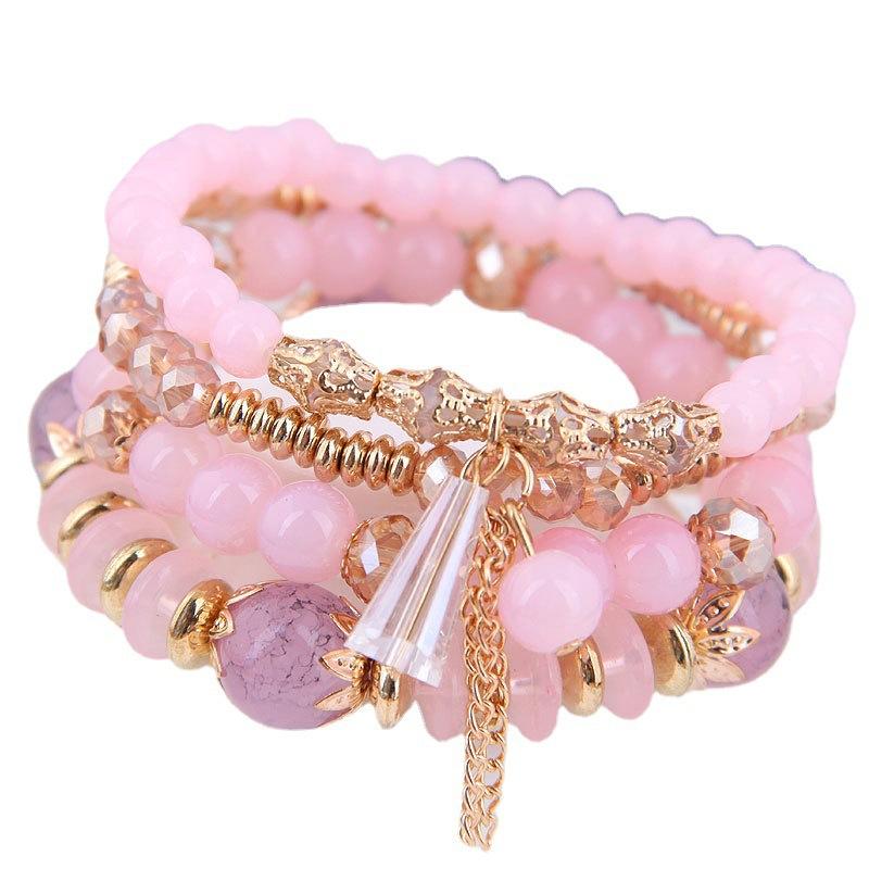 

Багатошаровий кристалічний браслет з бісеру, браслет з бахромою, екзотичний набір ланцюжків