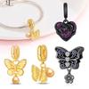 Copper Colors Gold Butterfly Black Flower Design Designer Charms Beads Suitable For Genuine Bracelet Diy Fine Jewelry Gift For Women