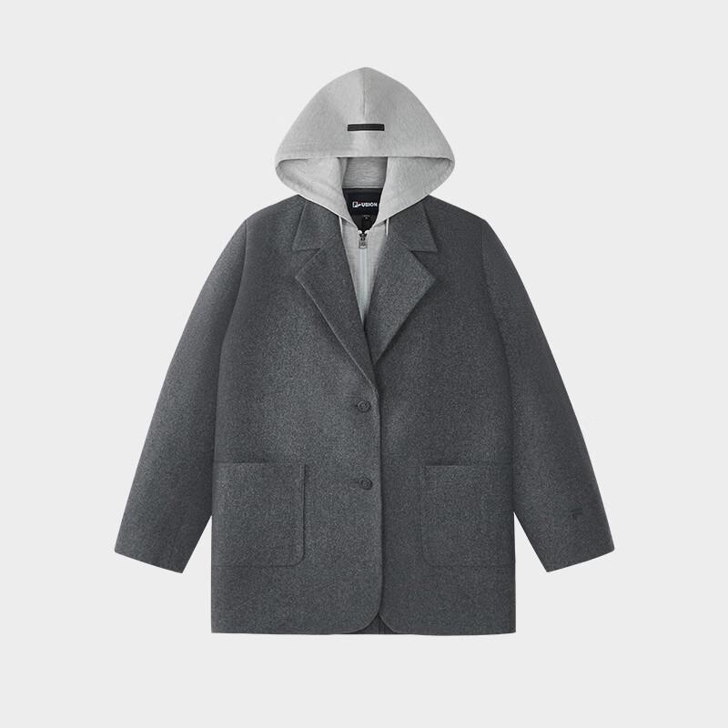 FILA FUSION Women s Faux Two-Piece Hooded Blazer Jacket XS