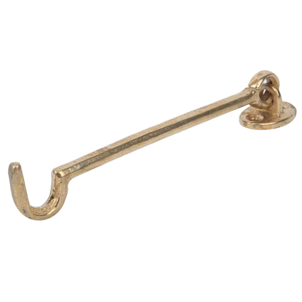 2pcs Brass Hook and Eye Latch 6.9 Inch Barn Door Latch Wind Brace Window Latches Window