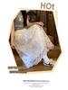 Spring/Summer Lace Crochet Dress: Women's Retro High-Waist A-Line Skirt with Embroidery