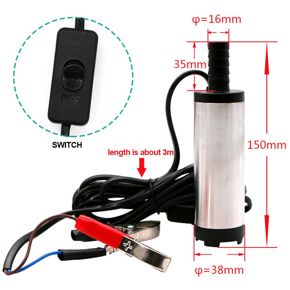 12L/min 12V 24V DC elektrické ponorné čerpadlo nafta palivo voda olej auto kempování rybaření ponorné hliníkové slitinové přečerpávací čerpadlo