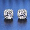5mm S925 Silver Geometric Square Stud Earrings Mini Elegant Fashion Moissanite Earrings D VVS1 Delicate Jewelry