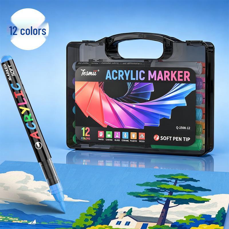 Kusai Stackable Quick-Drying Waterproof Soft Tip Acrylic Marker Pen