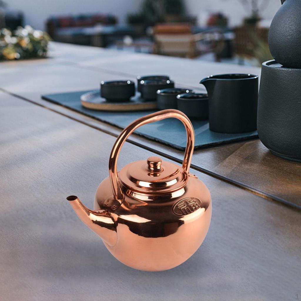 Copper Teapot Coffee Pot Kung Fu Tea Kettle for House Outdoor Restaurant Home