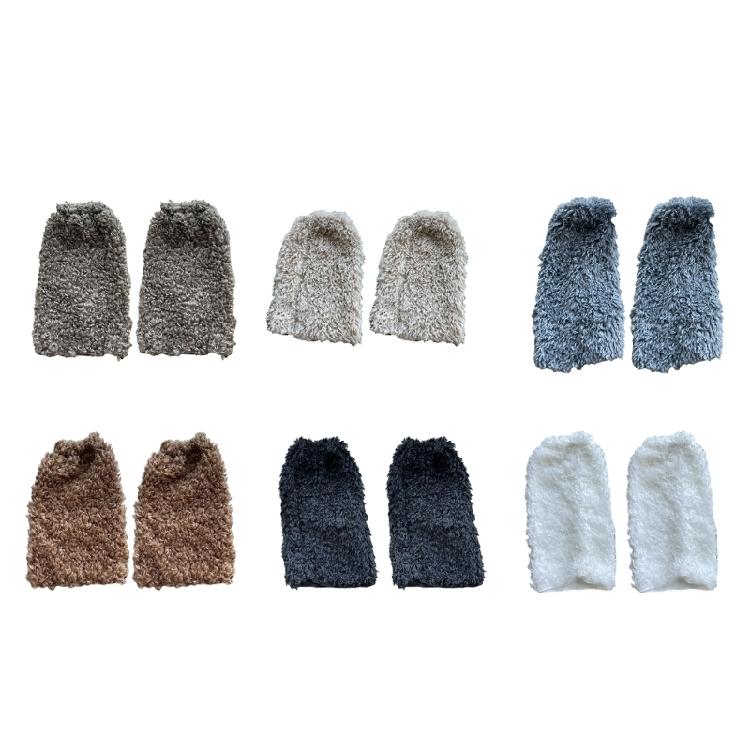 Women Vintage Warm Curly Furry Solid Color Leg Warmers Leg Covers Aesthetic Fuzzy Plush Boot Cuffs Socks for Winter Days