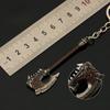 7cm/2.76in Keychains Game Peripherals Pendant Lich King Blood Roar Battle Axe Weapon Props Metal Weapon Ornaments Toys Decor