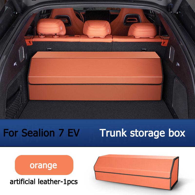 For BYD Sea Lion 7 EV Trunk Storage Box Leather Folding Storage Box Trunk Sorting Box Interior Accessories