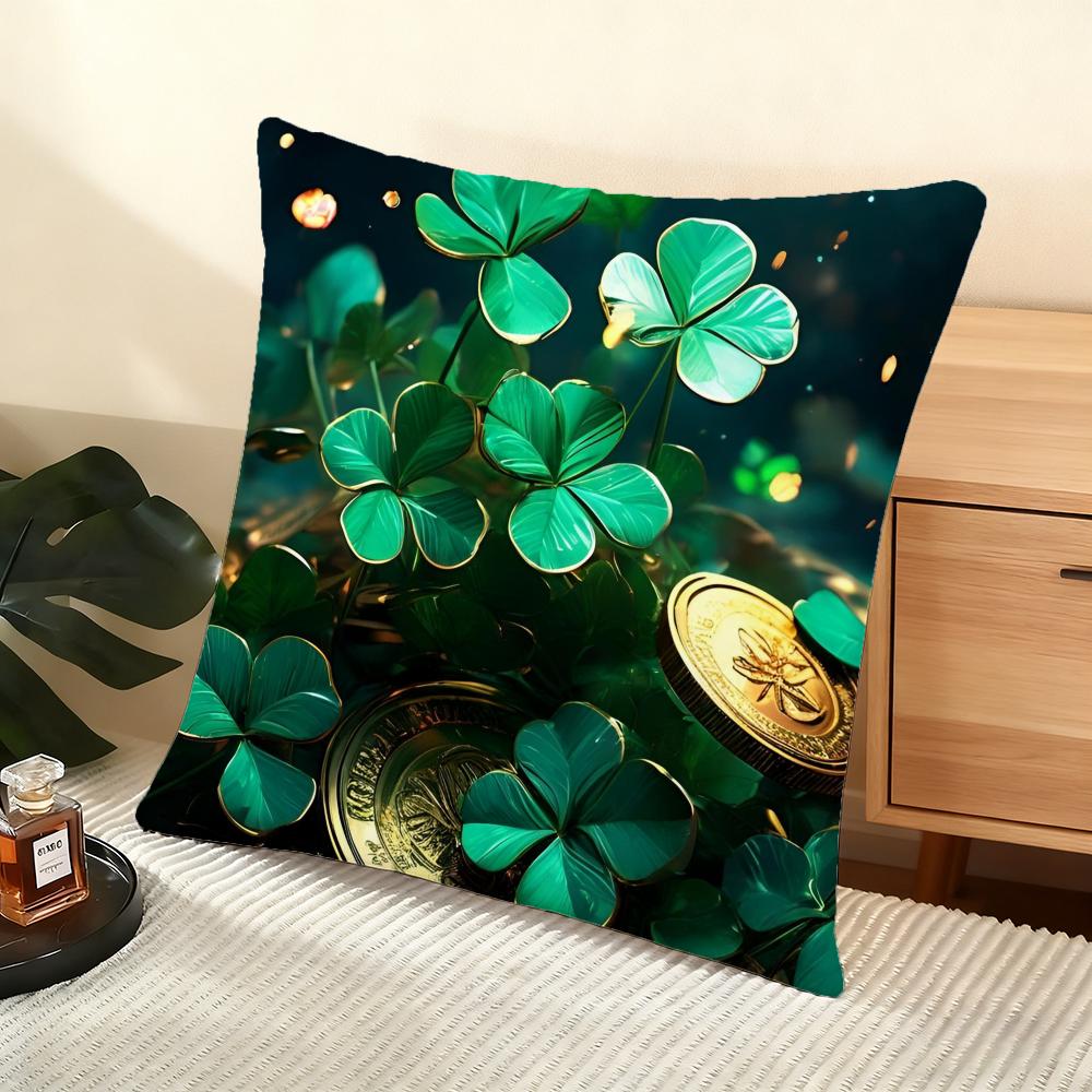 St. Patrick'S Day Cushion Cover Soft Short Plush Pillow Cover Smooth Cozy Texture Aesthetic Cushion Case Home Decor