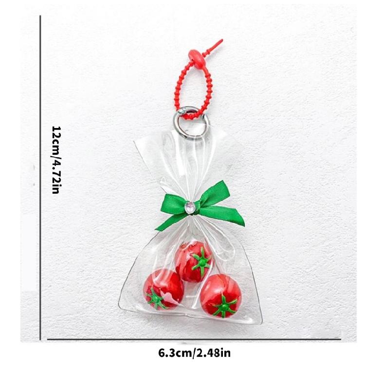 Cute Tomato Leaf Keychain Accessories Fashionable Tomato Keychain Unique Bag Hanging Charm for Backpacks or Handbags
