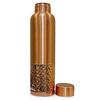 Copper Designer Water Bottle with Leak Proof Protection, Ayurveda Health Benefits. (1000ml, 1Unit) with Hammered Design