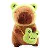 22cm Cute Frog style Capybara Plush Toy Movie Stuffed Animals Adorable Stuffed Capibara Dolls Birthday or Holiday Gifts for Kids