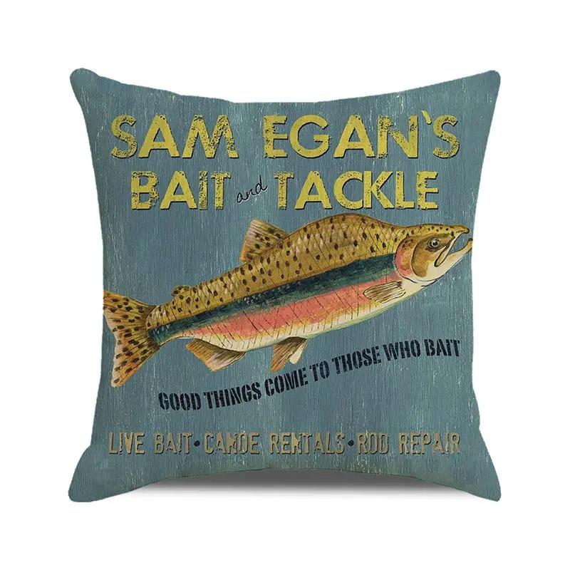 Dekorativer Kissenbezug mit Meereslebewesen und Haimotiv, für Wohnzimmer, Büro, Ornamente, Zuhause