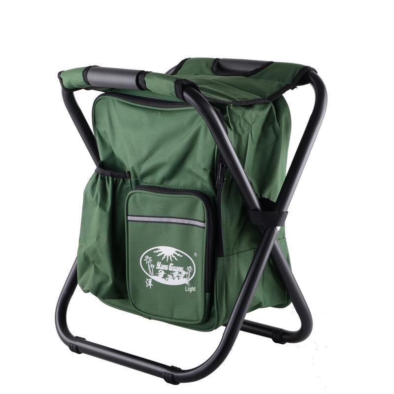 Sturdy Outdoor Folding Chair with Insulated Ice Pack - Comfortable for Camping, Barbecue & Fishing