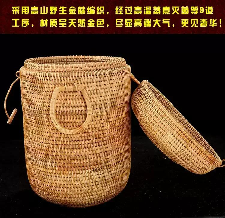 Multifunction Hand Woven Rattan Storage Basket Rattan Organizadores for Sundries Jewelry Tea Ornaments Food Storage Container