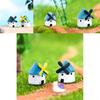 Cute Carton Black Windmill Resin Castle Decorative Miniature For Terrariums And Plants