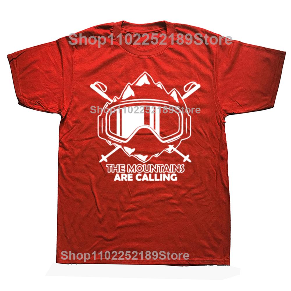 

Funny The Mountains Are Calling Tshirts Men Women Fashion Casual Oversized Ski Snowboard Skiing Cotton Loose Oversized T Shirt S