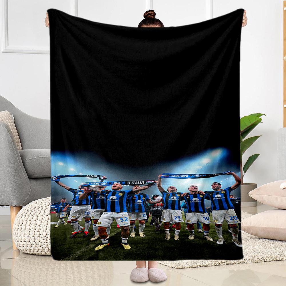 Inter Milan Blanket Durable Comfort Suitable For Bedding Chair Bed Four Seasons Multipurpose Warmthful Decor Perfect Gift For Relatives And Friends