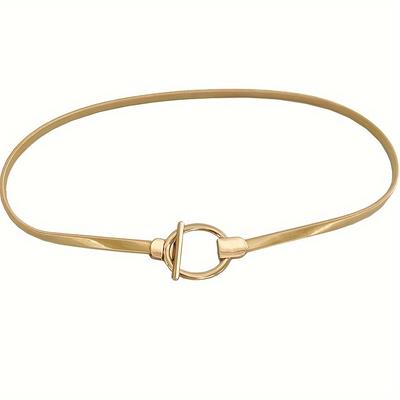 Golden Metal Chain Belt 1pc Slender Waist Belt Bohemian Vintage Style for Women