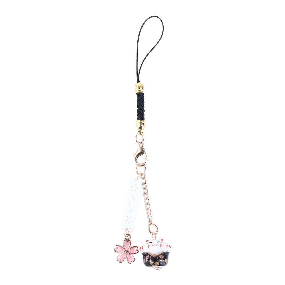 Pendant Keyring Mobile Phone Straps Lucky Cat Keychain Mobile Phone Lanyard Maneki Neko Trinkets