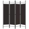 4 Piece Room Divider Brown 160 X 180 Cm