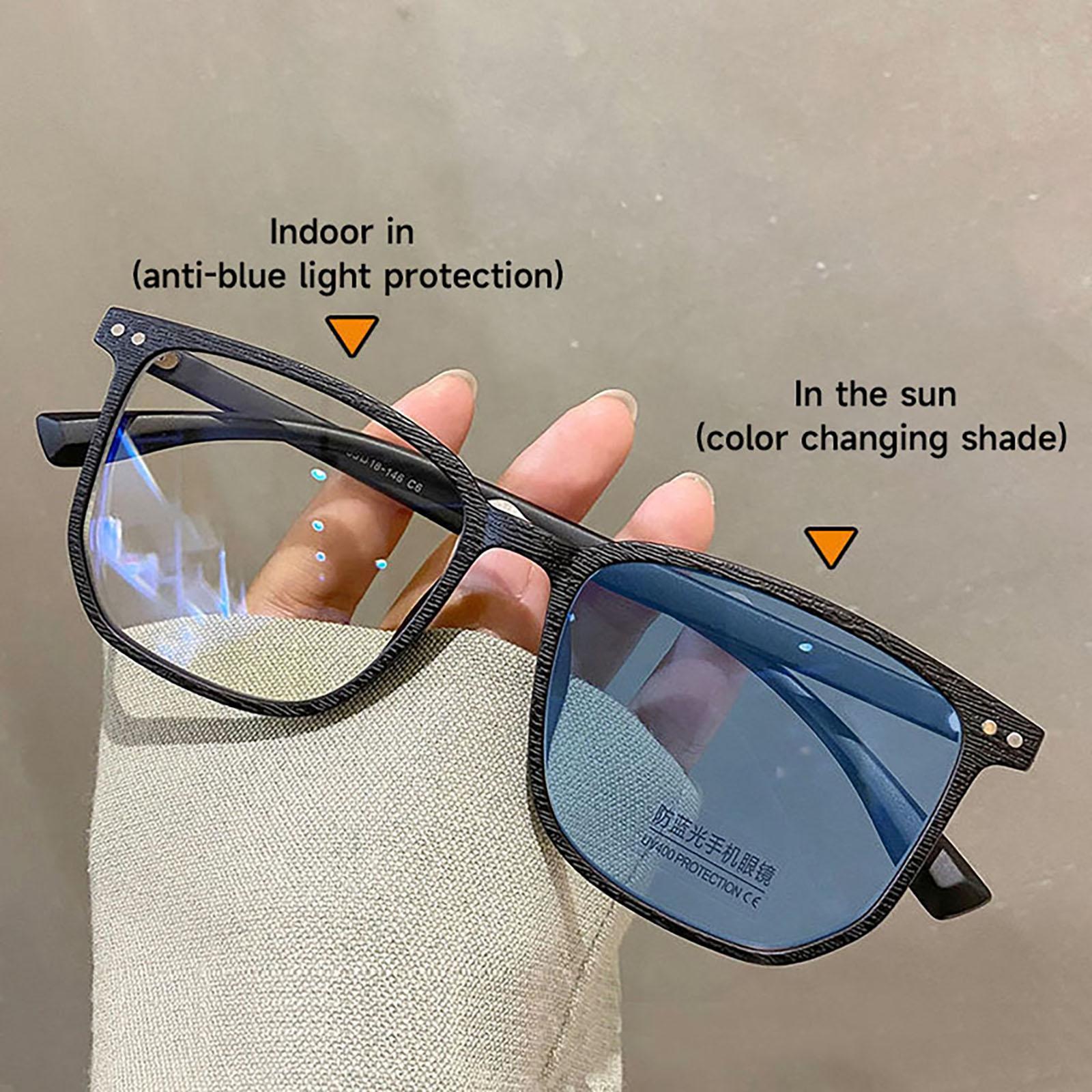 

Elbru Discolored Myopia Glasses Women Men Fashion Photochromic Myopic Eyewear Unisex Colorchange Nearsighted Eyewear 0-0.5-1-2-6 -100