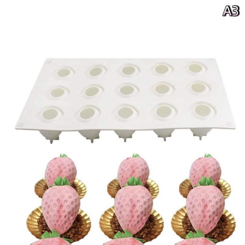 .1pc Silicone Baking Molds For Strawberry Fruit Dessert Mousse Mold Silicone Cake Mold Cake Decorations Reusable Making Moulds