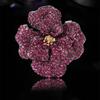 Vintage Heavy Industry Rhinestone Peony Flower Brooches for Women Plant Pin Event Funny Luxury Gifts New Year Friends Decoration