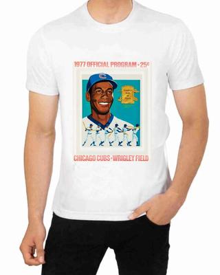 Chicago Cubs Earnie Banks Hall of Fame Kunst T-Shirt für Herren Bekleidung