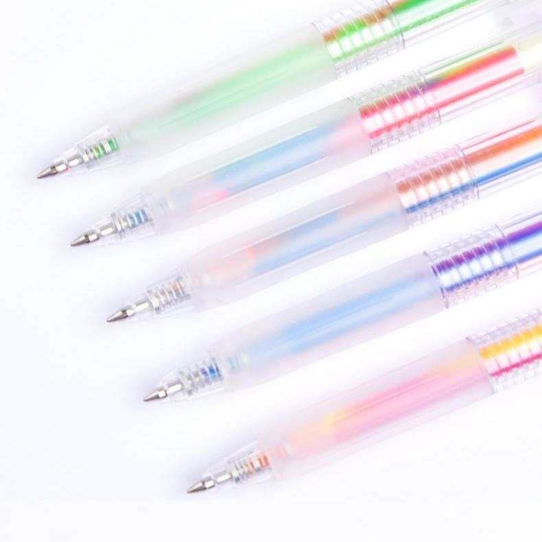 5pcs Rainbow Gradient Color Pens Set Gel Ink Vintage Marker Liner 0.5mm Ballpoint Stationery Gift