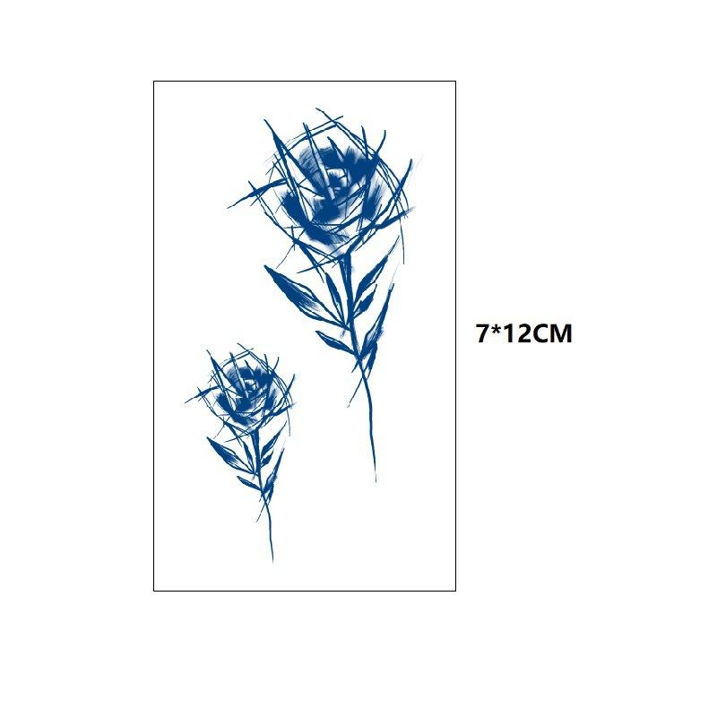 Model mic Fluture Val de mare Coada de pește Cealaltă parte Floare Suc proaspăt Mic Simulare pe bază de plante Cufăr Transfer de apă Autocolant tatuaj