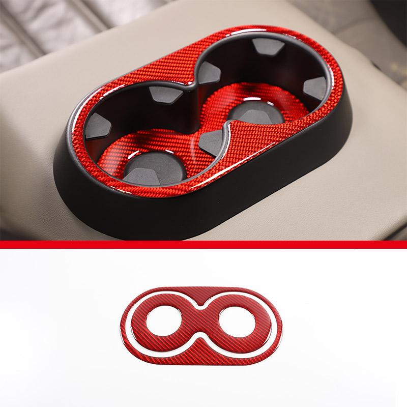 Red Soft Carbon Fiber Door Handle Steering Wheel Gear Shift Trim Cover Stickers Fit For Hummer H2 2003-2007 Interior Accessories