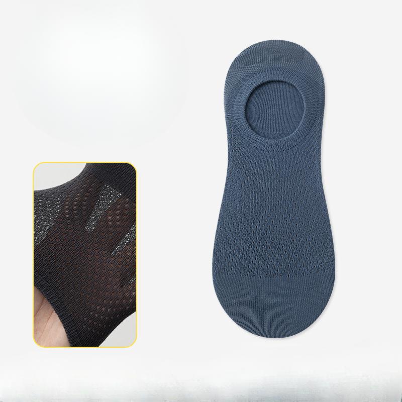 Men's Summer Thin Style Breathable Sweat Absorbing Pure Cotton Mesh Deodorant Invisible Socks