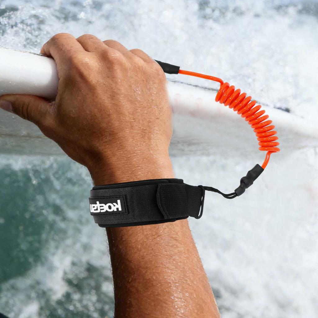 Coiled Bodyboarding Leash TPU Material Strong Cord Stand UP Paddle Board Leg Rope Stretchable for Fishing Tools Rods Strap
