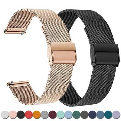 0.6mm Milanese Mesh Stainless Steel Band Thickness Wriststrap 16mm 18mm 20mm 22mm Metal Straps for Samsung Galaxy Watch 7/6/5/4