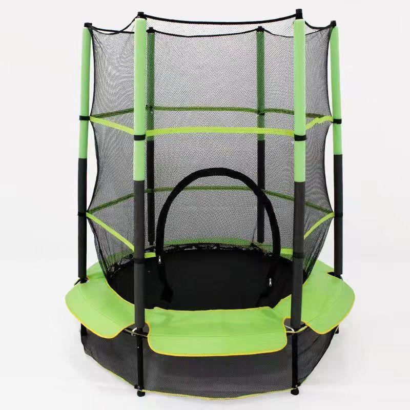 

Indoor Trampoline for Kids & Adults with Safety Net - Fitness & Play Bouncing Bed 30 Elastic Ropes армия зеленый