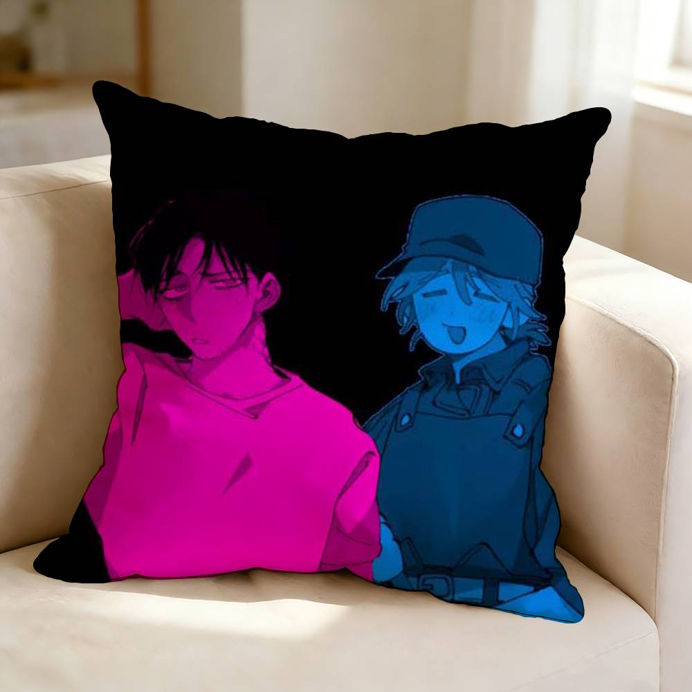 BL Romance Manga M-Mr. AS Farm  Pillow Case Square Double-Sided Sofa Cushion Cover Bedroom Bedside Pillow