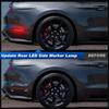 LED Side Marker Lights Compatible with 2015- Mustang S550 GT, Rear Dynamic Startup Side Markers, Rear Fender Markers Lamps Assembly, Smoked Len Red